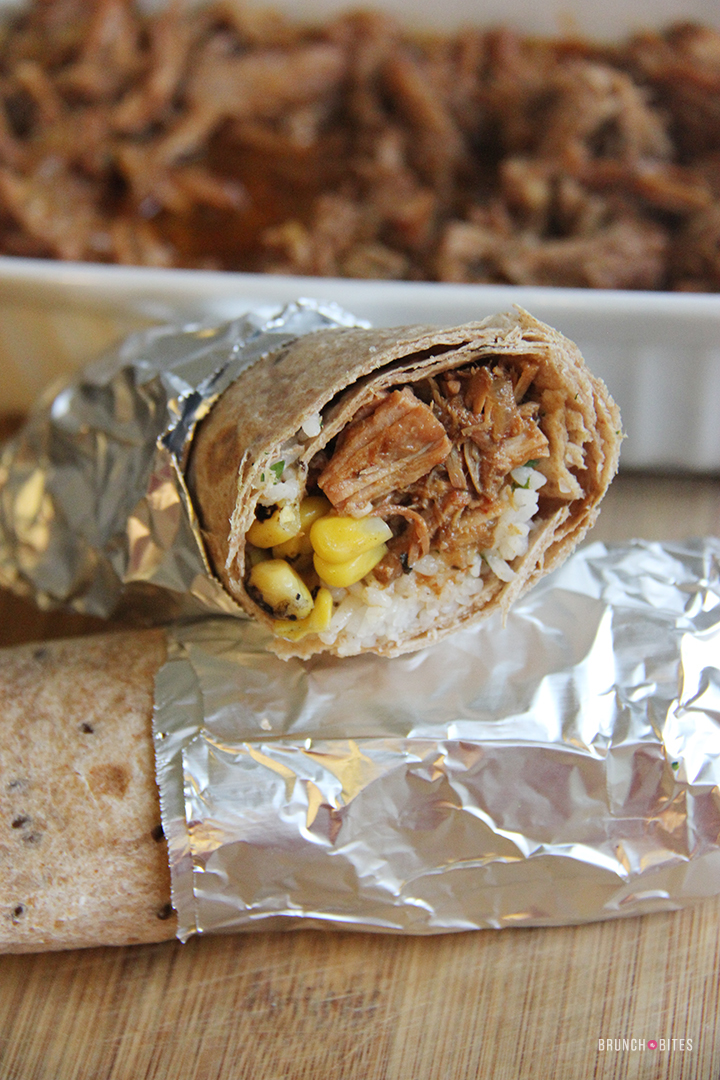 Freezer-friendly Spicy Pork Burrito