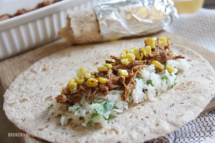 Freezer-friendly Spicy Pork Burrito