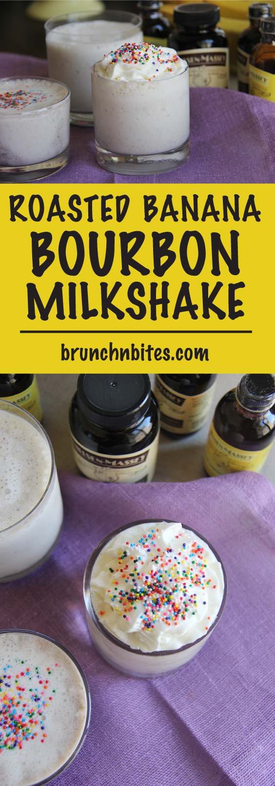 Roasted Banana Bourbon Milkshake | www.brunchnbites.com