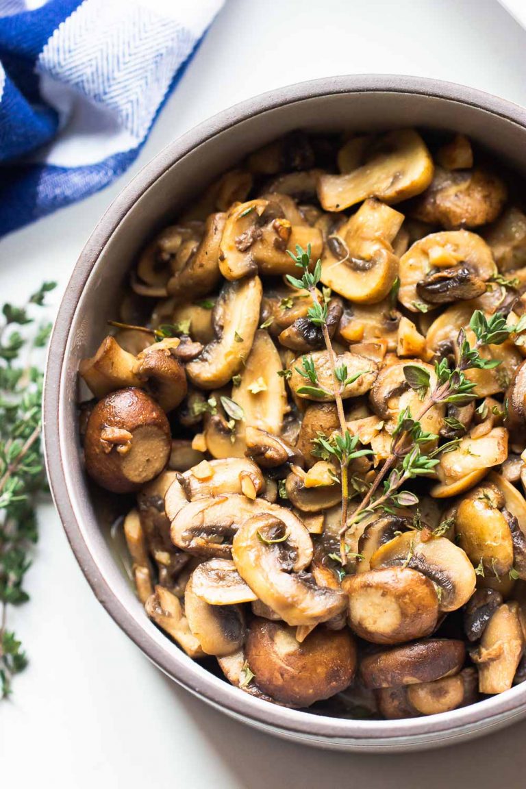 Sauteed GarlicButter Mushrooms make an easy, healthy side dish recipe