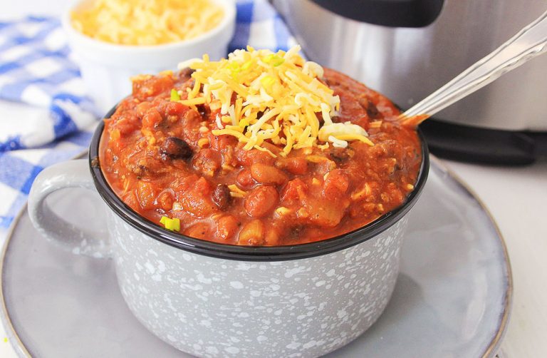 This Instant Pot Three Bean Chili is truly a comfort in a bowl