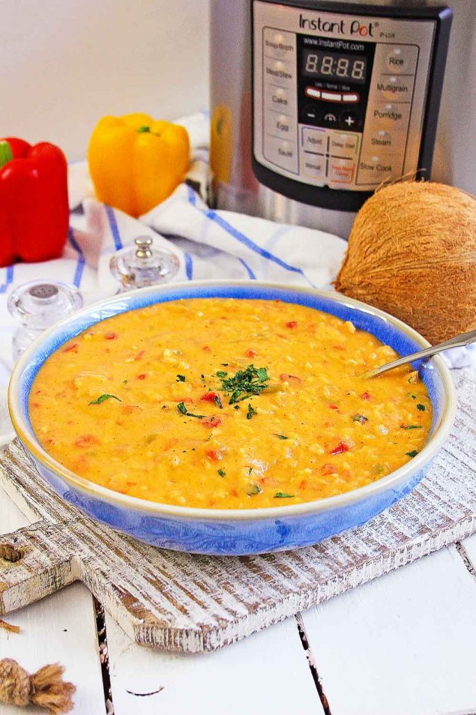 This Instant Pot Chicken Curry Soup could not be easier to throw together!