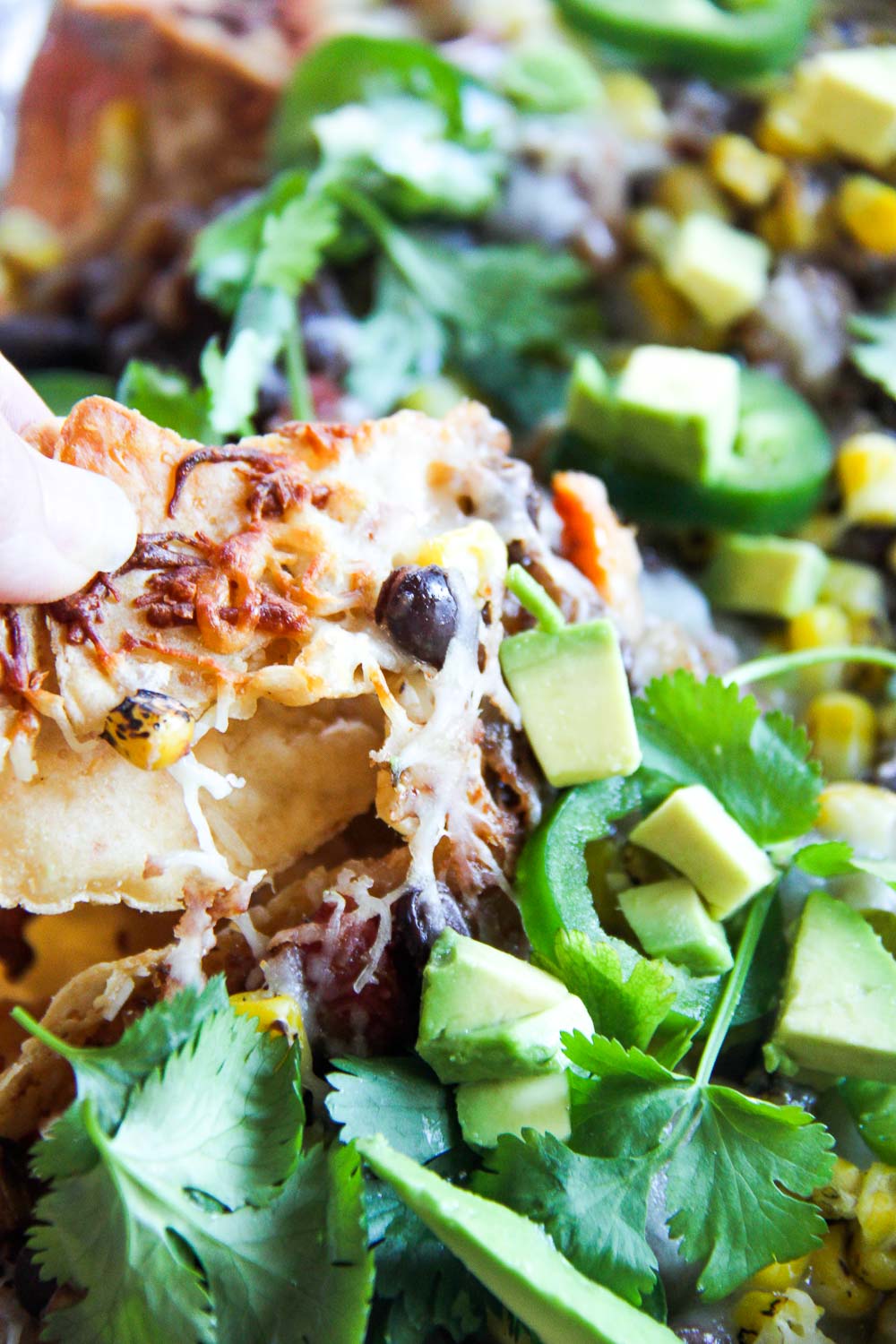 These Sheet Pan Black Bean Chili Nachos is an easy dinner or the ultimate party snack — you choose! Crispy, crunchy, salty, packed with flavor, and vegetarian-friendly.