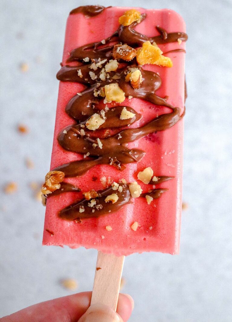These Keto Strawberry Popsicles are the easiest summer sweet.