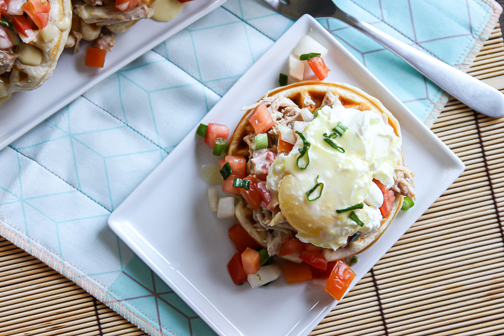 Breakfast doesn't have to be boring. This Luau Eggs Benedict Waffle is so easy to make and check out its secret ingredient. Seriously, breakfast can't get any better than this!