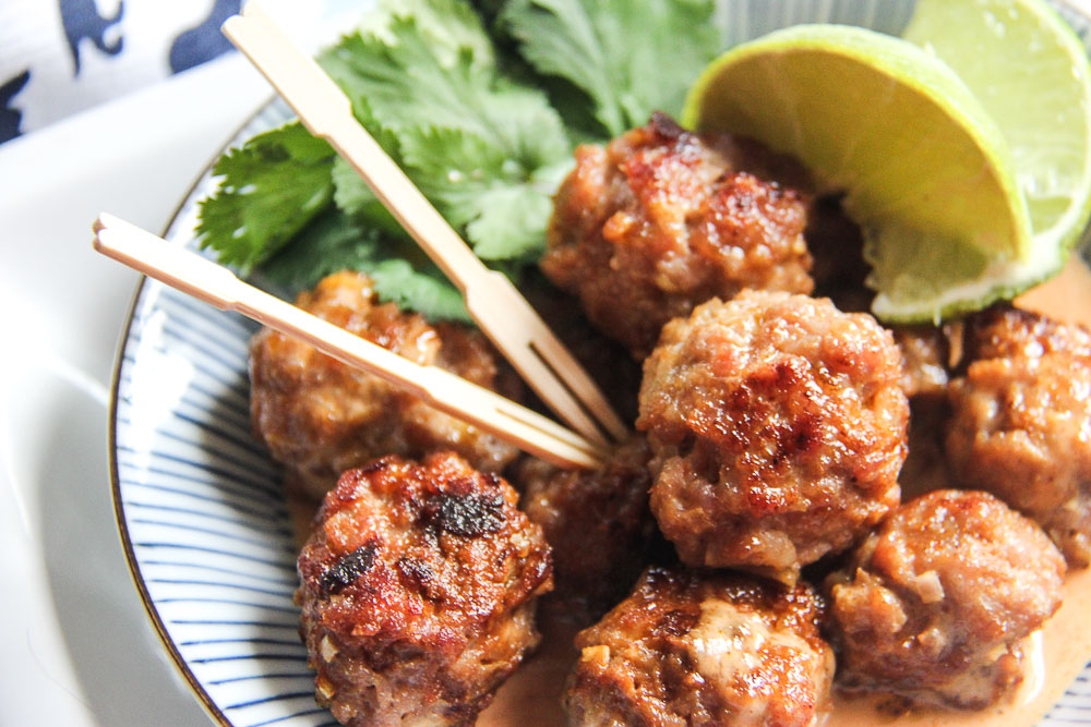 A fun twist on a classic! These Saucy Thai Meatballs are amazing and loaded with tons of flavor!