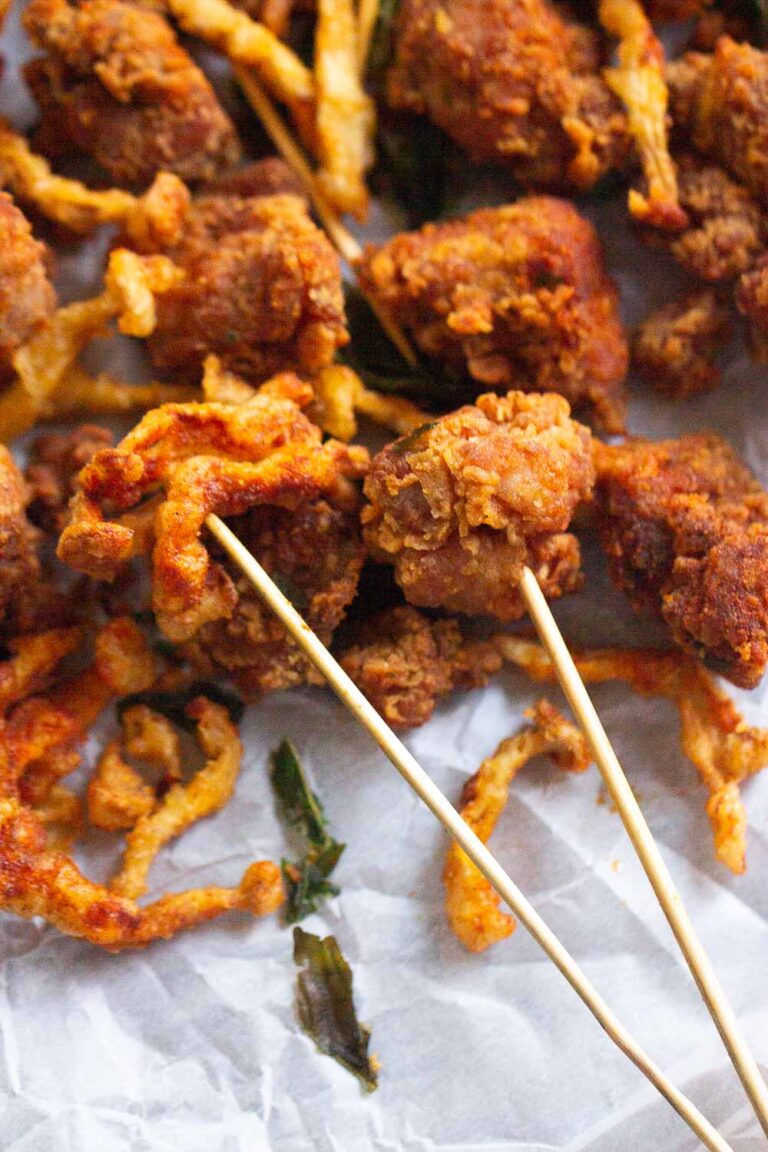 Taiwanese Popcorn Chicken that is fried to crunchy perfection!