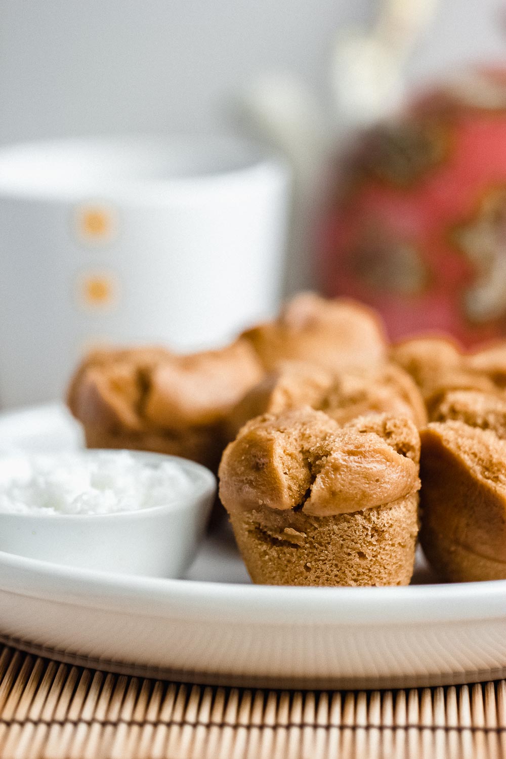 Bolu kukus gula merah or steamed cupcakes - a quick way to make cupcakes when you don't have an oven. These cupcakes, also known as kue mangkok, are perfect for breakfast or tea time with a side of coffee or tea.