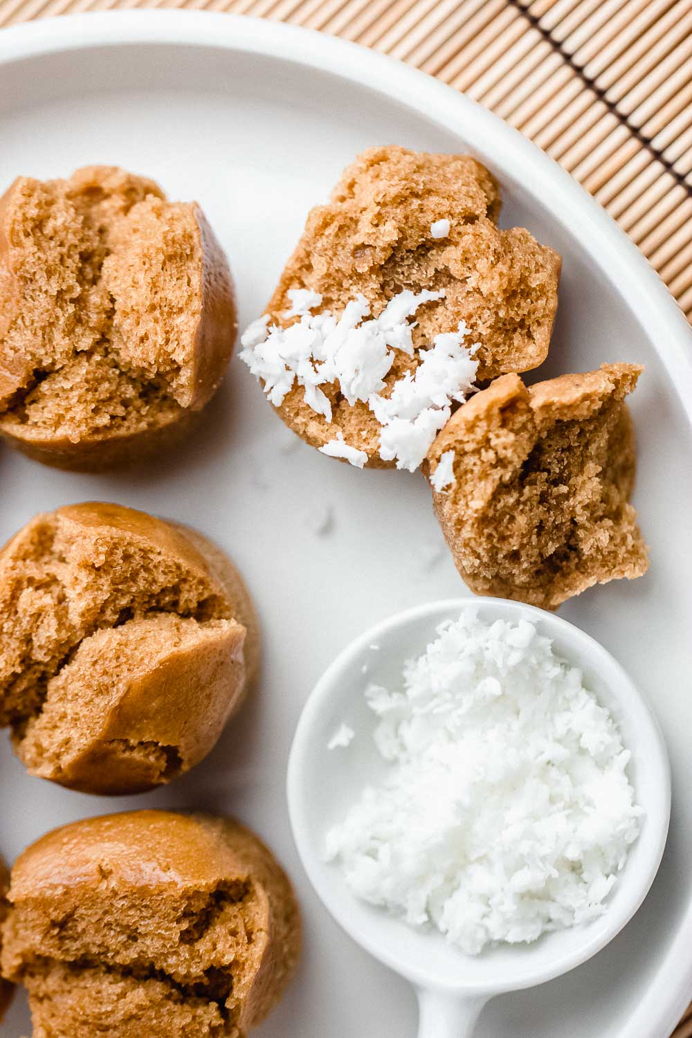 Bolu kukus gula merah or steamed cupcakes - a quick way to make cupcakes when you don't have an oven. These cupcakes, also known as kue mangkok, are perfect for breakfast or tea time with a side of coffee or tea.