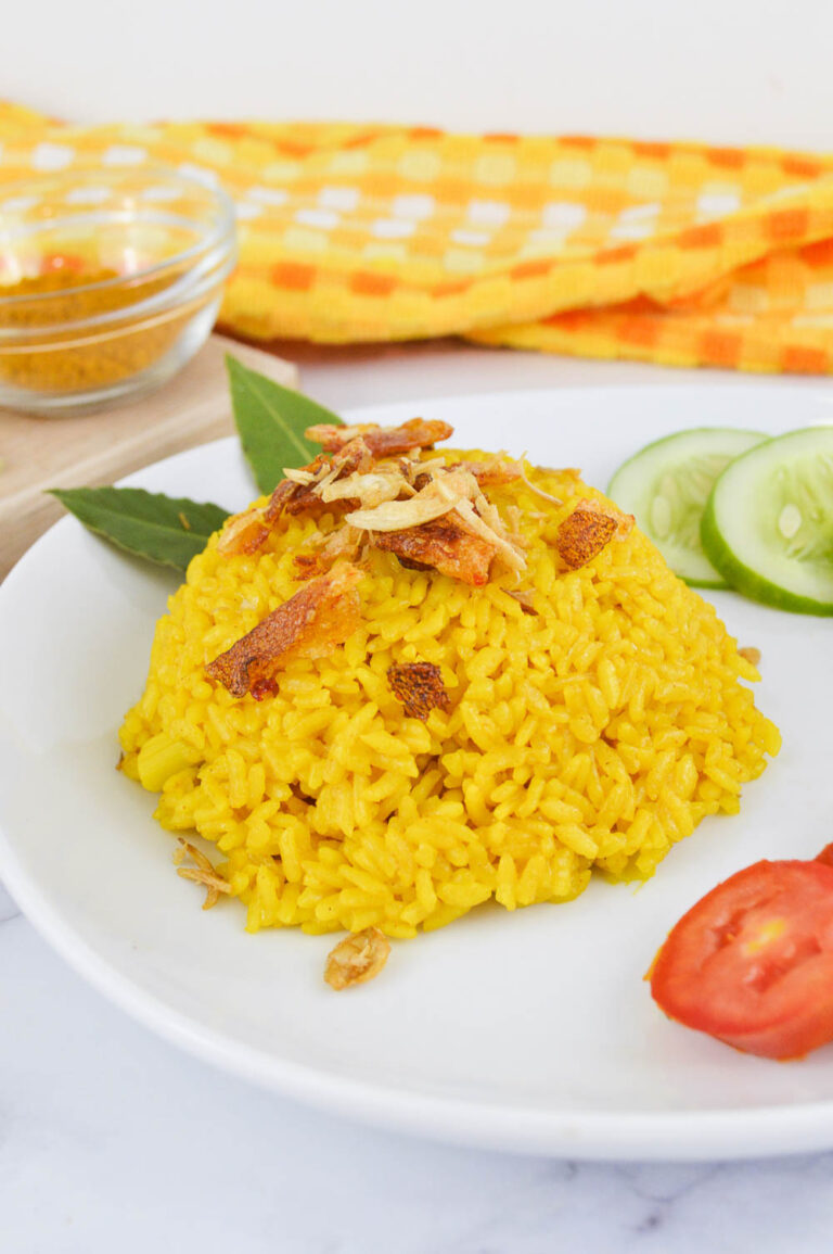 This aromatic Nasi Kuning (Indonesian Turmeric Rice) is a must try!