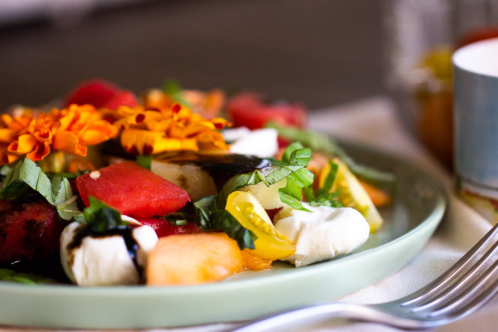 Bring sunshine to your plate with this Watermelon Caprese Salad. A light and refreshing salad that is full of different textures and flavors.