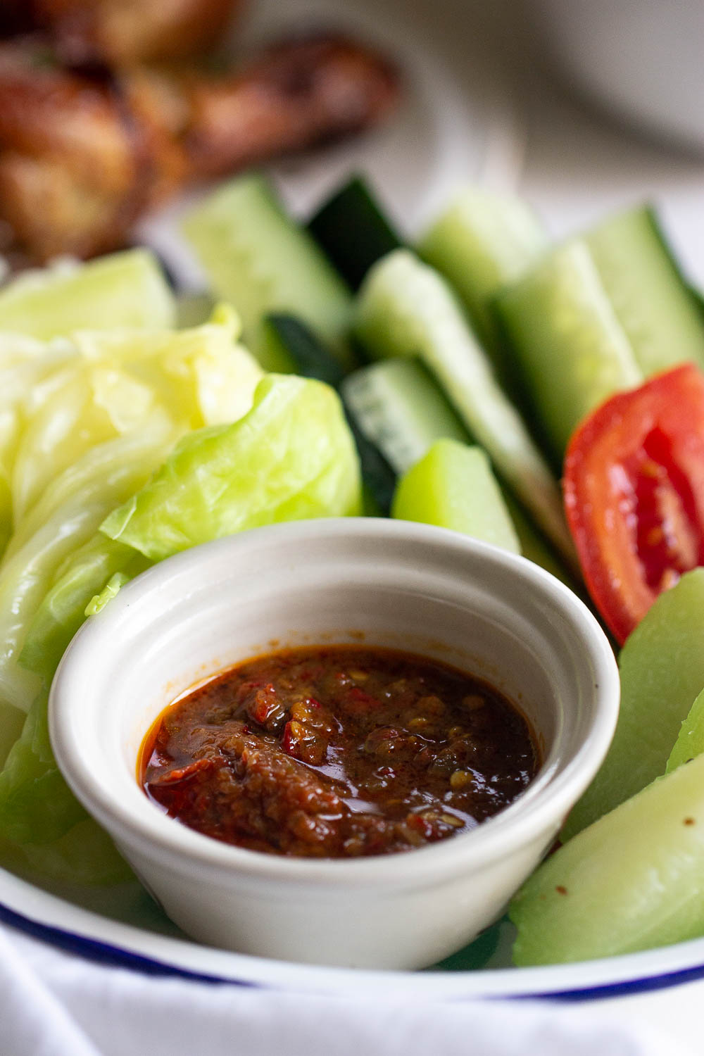 If you're a fan of something spicy, you need to try sambal terasi. Also known as sambal belacan, this spicy condiment is very popular and pairs well with fried chicken or lalapan.