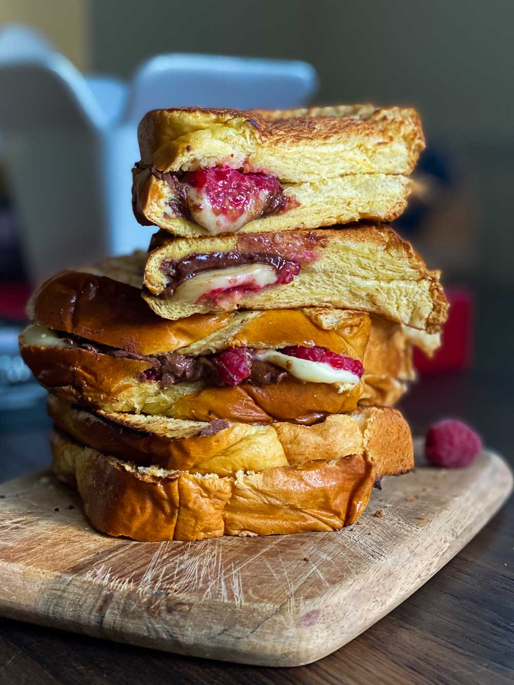 My sweet and savory Raspberry and Chocolate Grilled Cheese sandwiches are a delightful balance of fruity, chocolaty, and savory brie cheese.