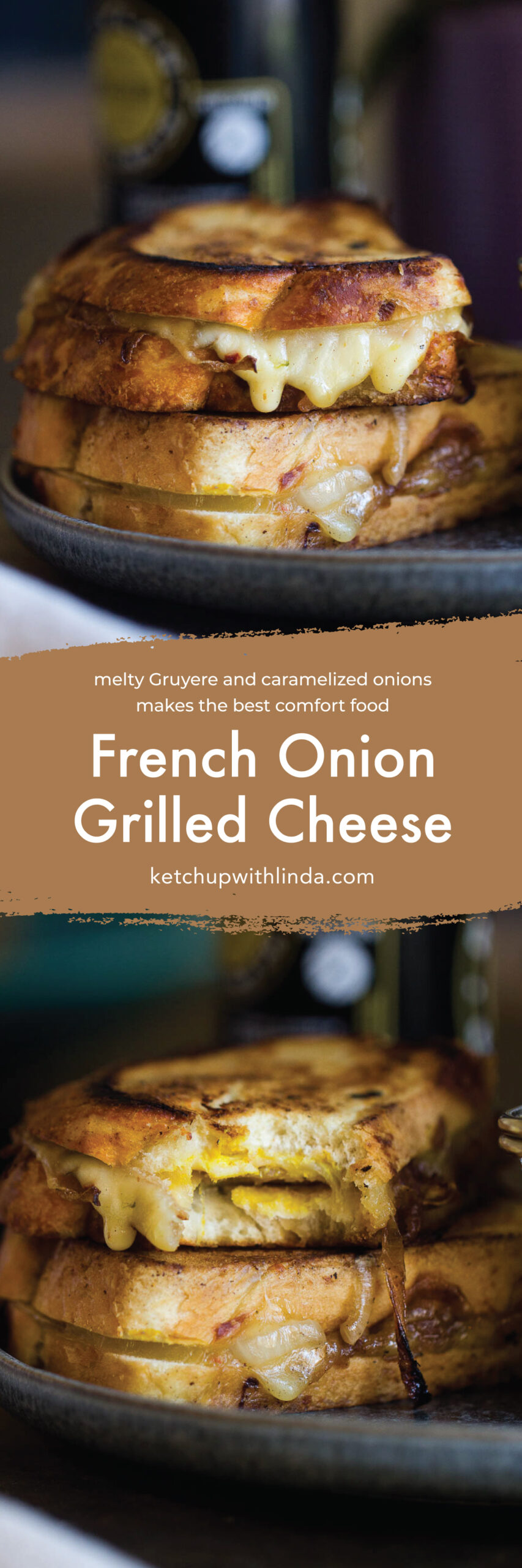 French onion grilled cheese sandwich. Just like the soup but easier!