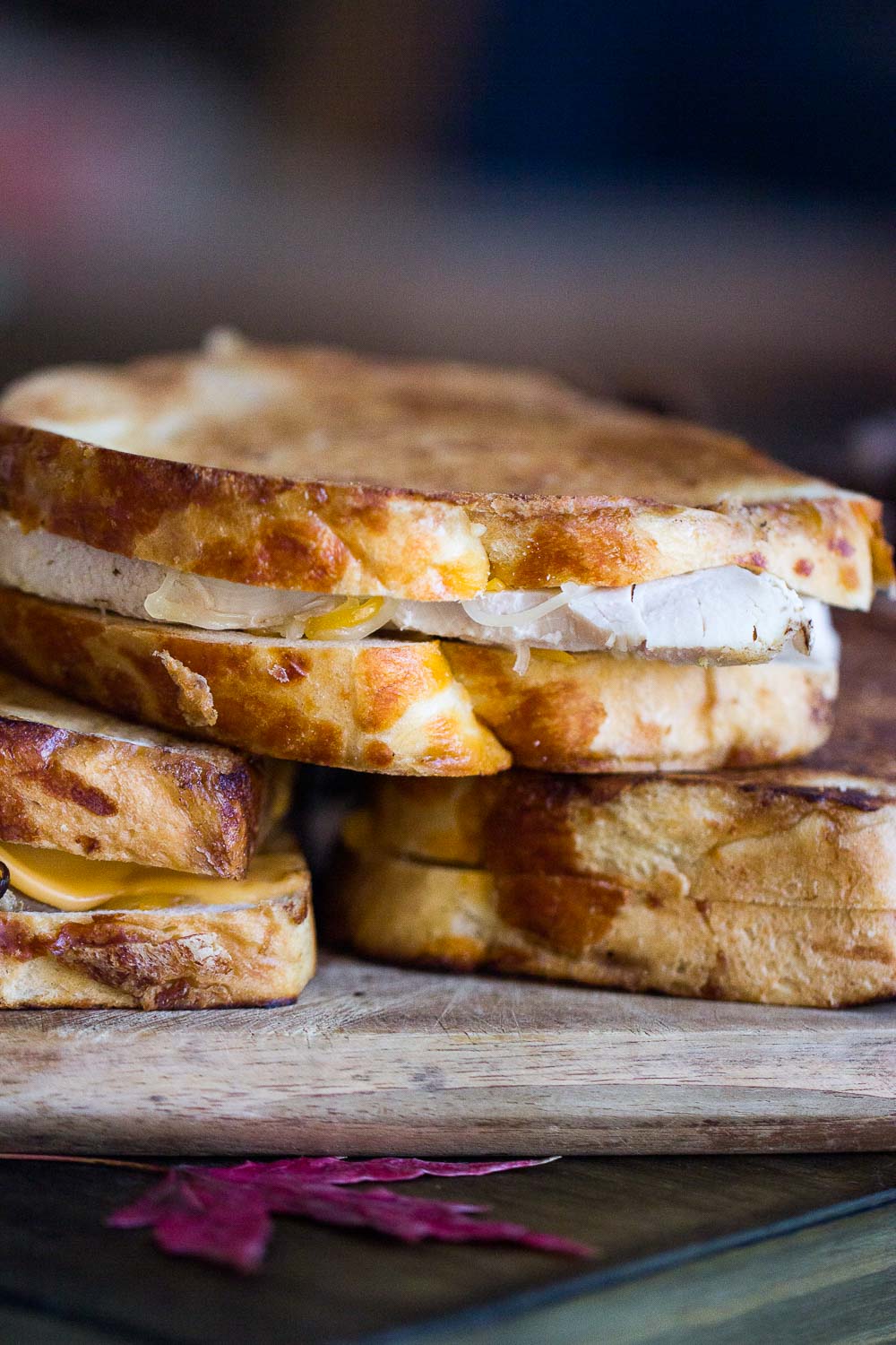 Turkey slices, cranberry sauce, and grated cheese are combined to make this incredibly delicious leftover turkey sandwich. This grilled cheese sandwich is guaranteed to make your taste buds jump for joy!