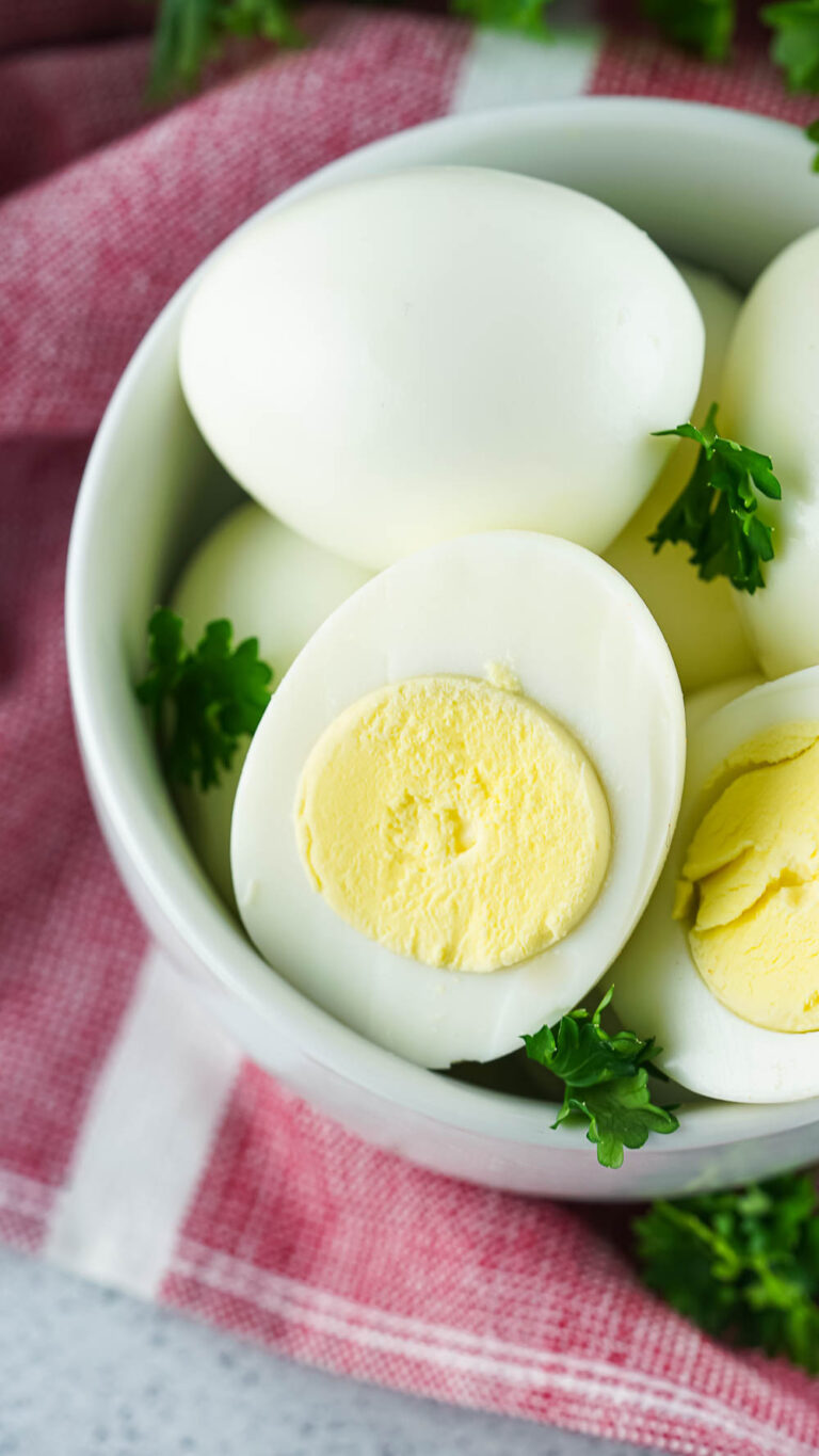 Make easy air fryer hard boiled eggs. No boiling water required!
