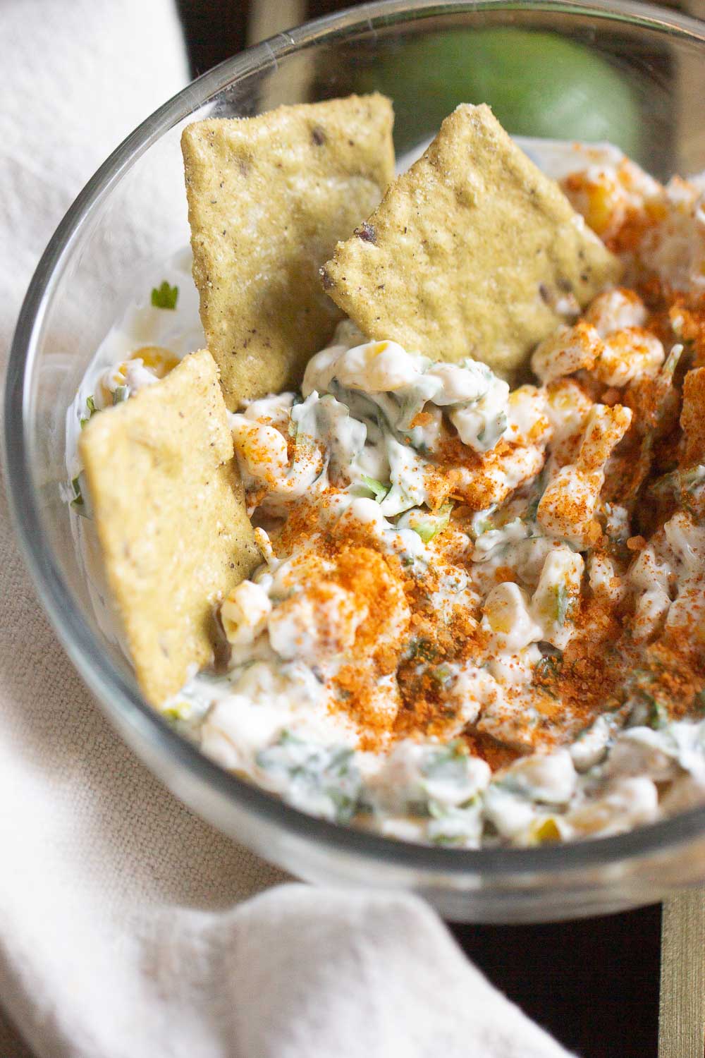 Inspired by the popular Mexican esquites, this Mexican street corn salad is an all-time favorite snack and a winner at any Mexican dinner table!