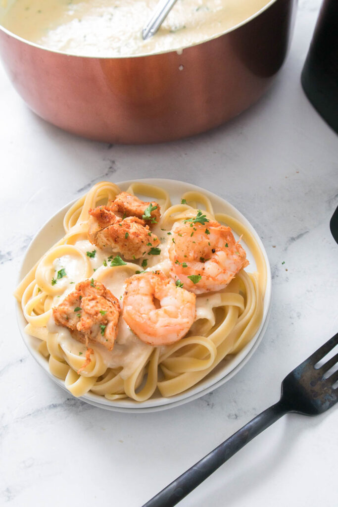 This Air Fryer Chicken And Shrimp Alfredo Recipe Couldn’t Be Any Simpler