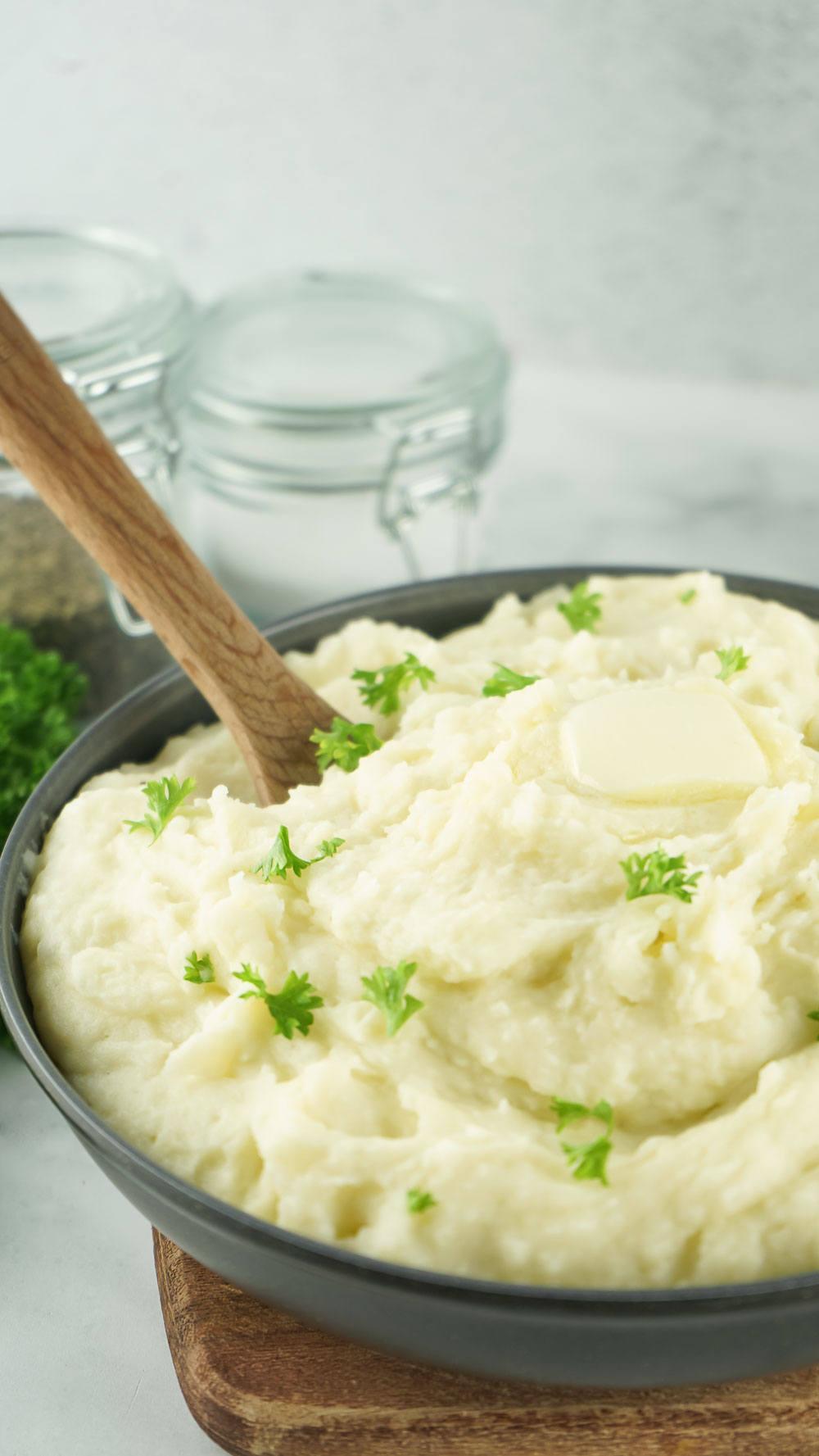 These Instant Pot russet mashed potatoes are perfectly rich and creamy, easy to make, and always a crowd fave! Learn how to make it in under 30 minutes.
