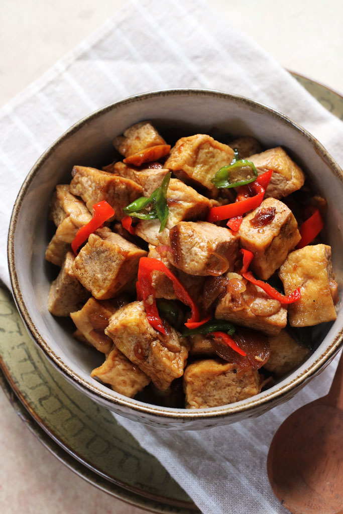 Fried tofu tossed in glossy kecap manis sauce – easy Indonesian comfort food