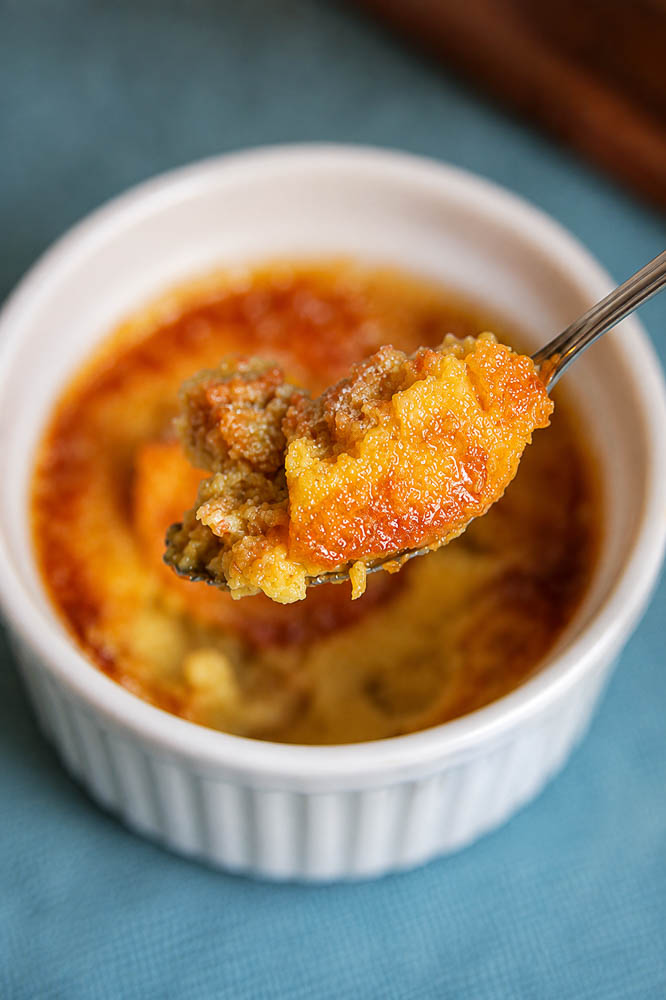 his Persimmon Crème Brûlée blends ripe persimmons into a silky vanilla custard before finishing each ramekin with a crisp caramelized sugar shell.