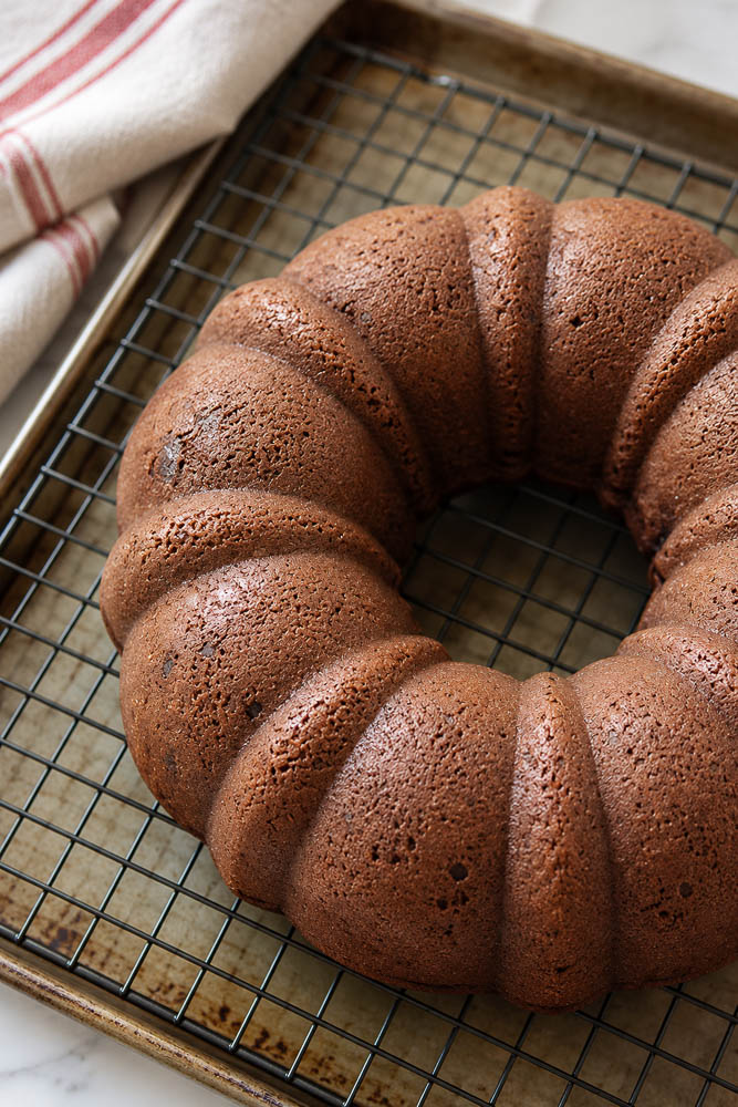 This Dark Chocolate Bundt Cake is rich, moist, and deeply chocolatey, with coffee bringing out even more of that dark chocolate flavor.