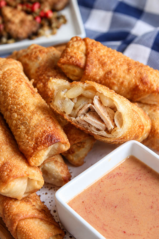These crispy Turkey Egg Rolls with Cranberry Dipping Sauce turn leftover Thanksgiving turkey into something you’ll actually be excited to eat again.